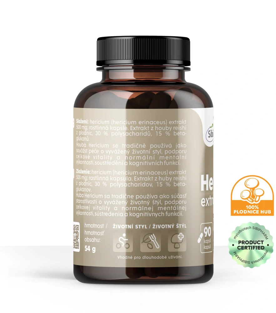 HERICIUM EXTRAKT 90 KAPSLÍ 500 mg, Série Balance