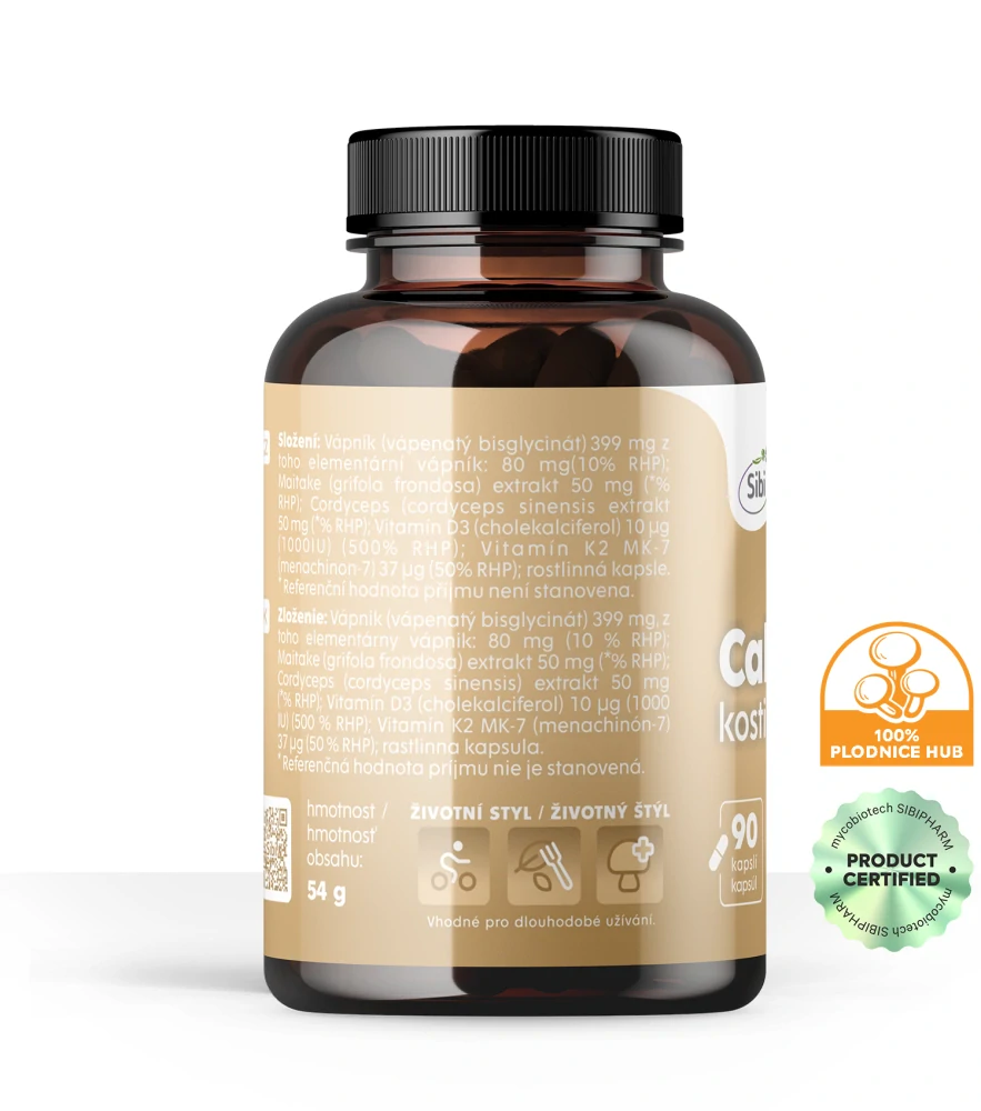 Calcium + Vitamin D3 Osteo Vitamínovo-houbový komplex 90 kps 500 mg